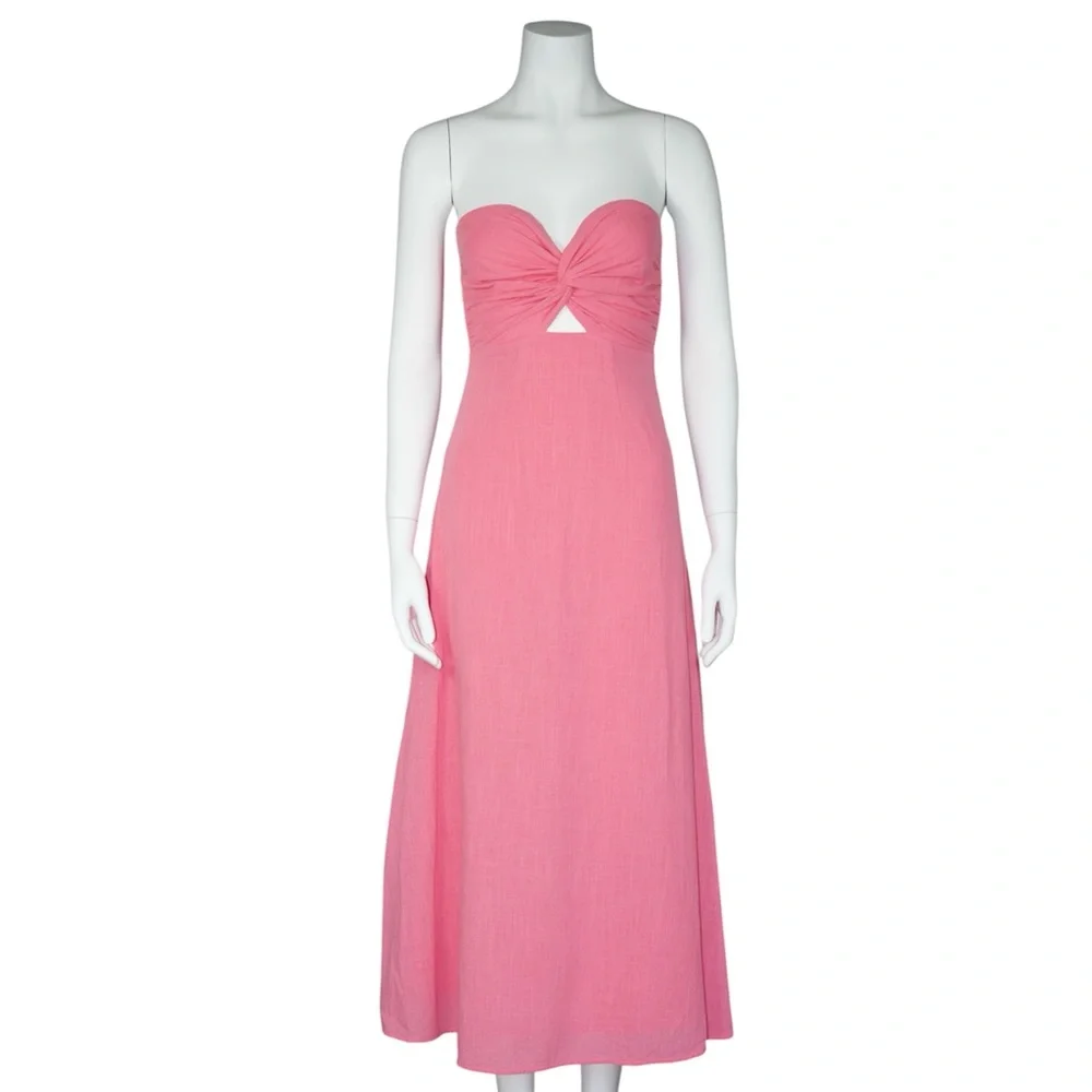 SNDYS x REVOLVE Lilly Dress in Pink 100% Cotton Women’s Size XS Barbie Summer